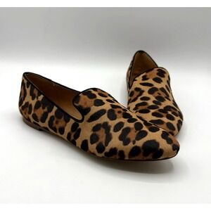 J CREW Smocking Loafers Women's Size 6.5 Calf Fur Slip On Flats NWOB‎